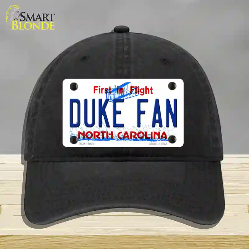 Duke Fan Novelty License Plate Hat Unconstructed Cotton / Black