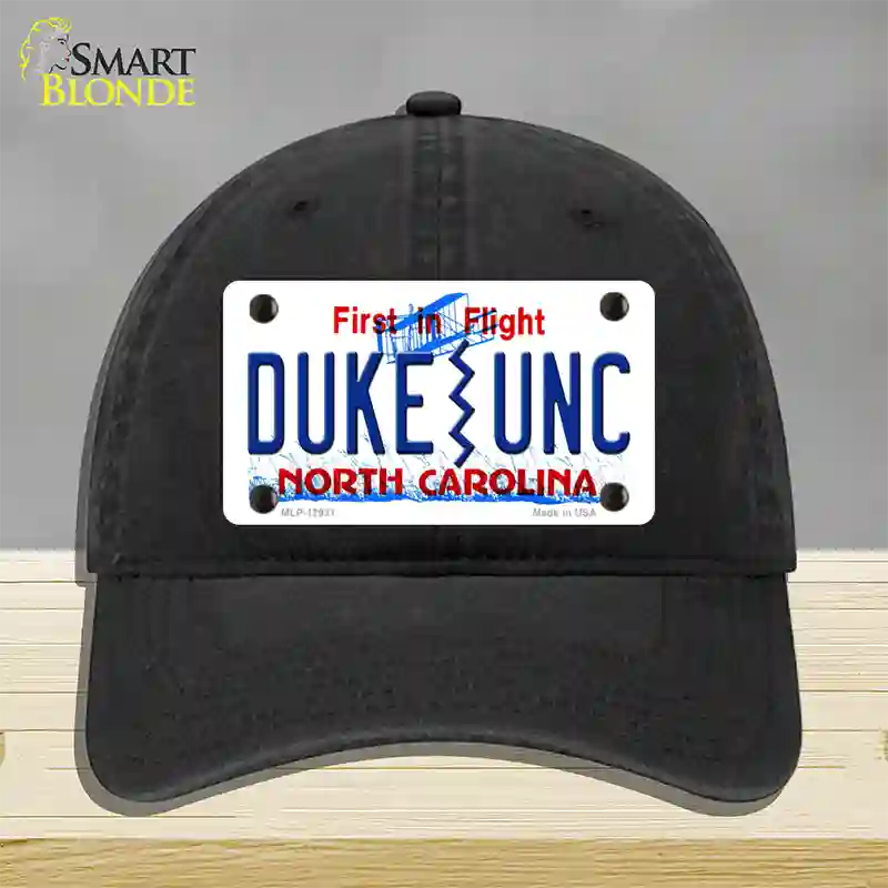 Duke | UNC Novelty License Plate Hat Unconstructed Cotton / Black