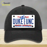 Duke | UNC Novelty License Plate Hat Unconstructed Cotton / Black