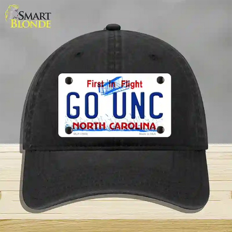 Go Univ North Carolina Novelty License Plate Hat Unconstructed Cotton / Black