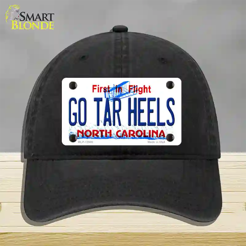 Go Tar Heels Novelty License Plate Hat Unconstructed Cotton / Black