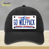 Go Wolfpack Novelty License Plate Hat Unconstructed Cotton / Black