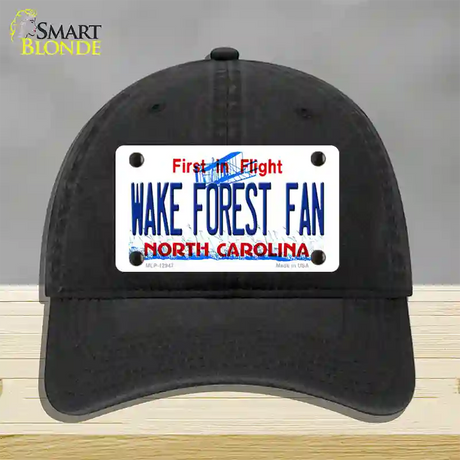 Wake Forest Fan Novelty License Plate Hat Unconstructed Cotton / Black