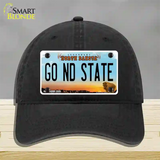 Go North Dakota State Novelty License Plate Hat Unconstructed Cotton / Black