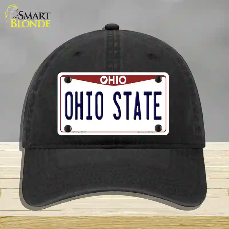 Ohio State Univ Novelty License Plate Hat Unconstructed Cotton / Black