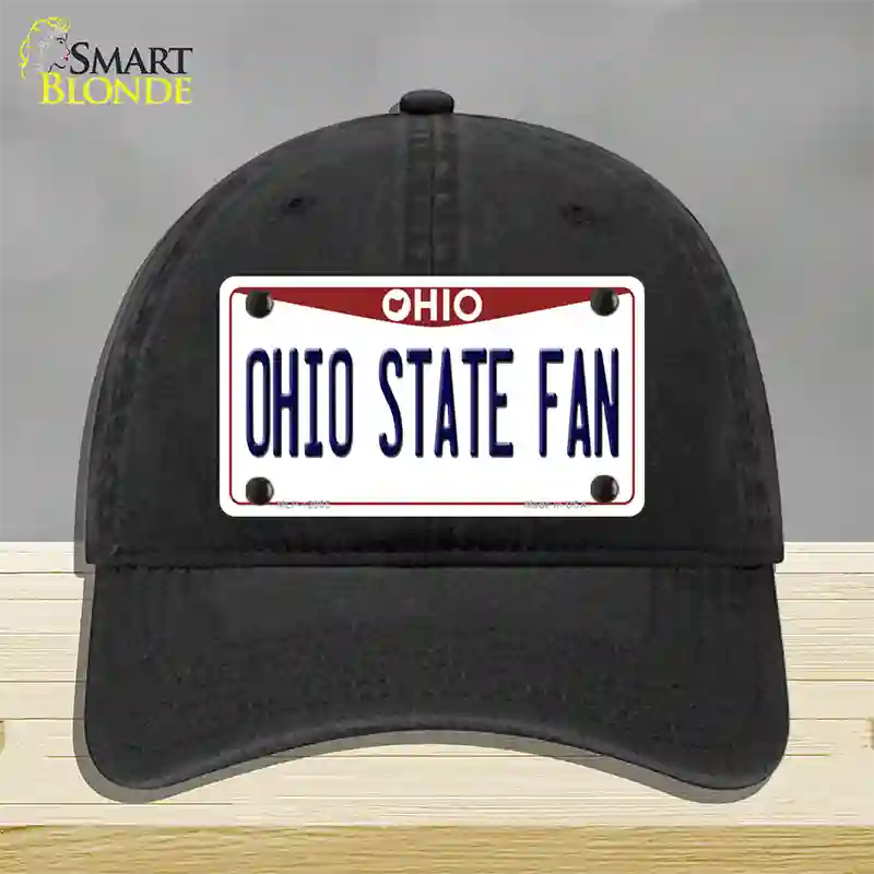 Ohio State Fan Novelty License Plate Hat Unconstructed Cotton / Black