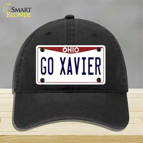 Go Xavier Novelty License Plate Hat Unconstructed Cotton / Black