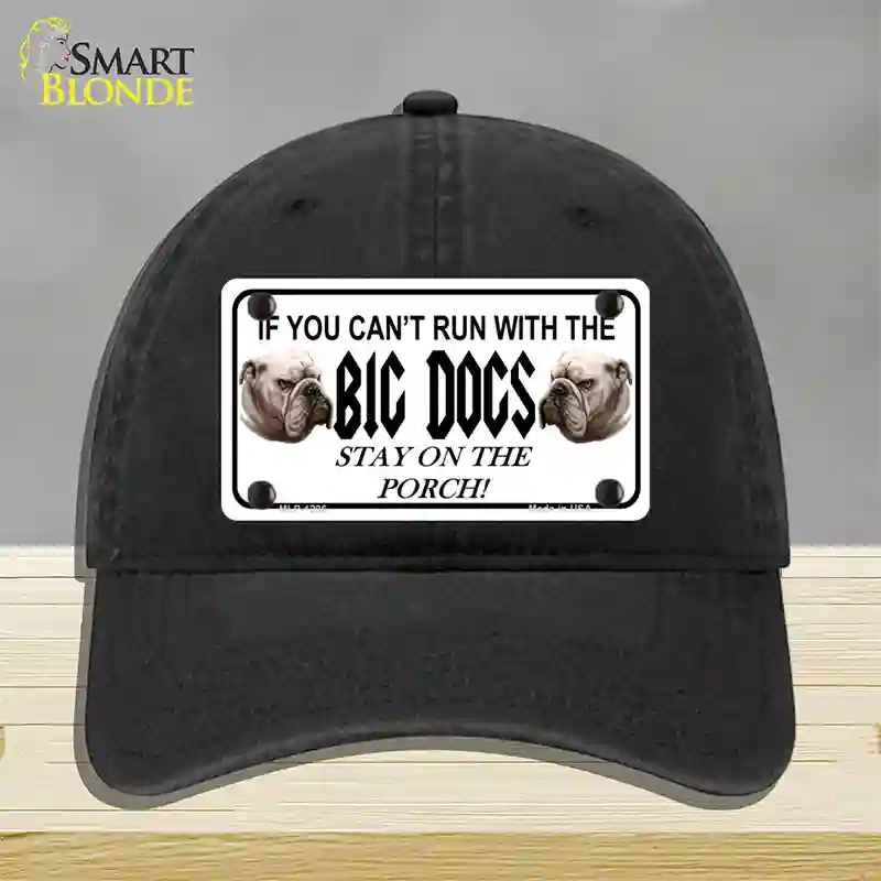 Run With The Big Dogs Novelty License Plate Hat Unconstructed Cotton / Black