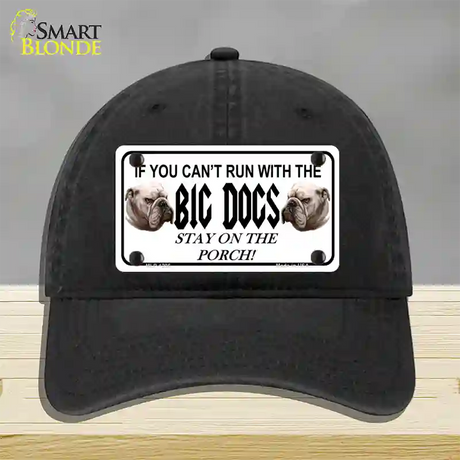 Run With The Big Dogs Novelty License Plate Hat Unconstructed Cotton / Black