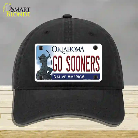 Go Sooners Novelty License Plate Hat Unconstructed Cotton / Black