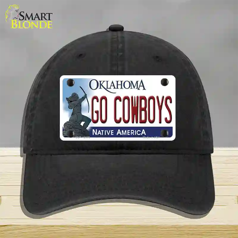 Go Cowboys Novelty License Plate Hat Unconstructed Cotton / Black