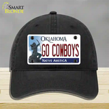 Go Cowboys Novelty License Plate Hat Unconstructed Cotton / Black