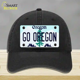 Go Oregon Novelty License Plate Hat Unconstructed Cotton / Black