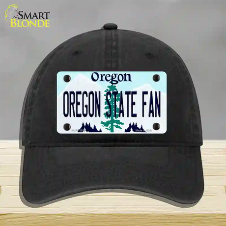 Oregon State Fan Novelty License Plate Hat Unconstructed Cotton / Black