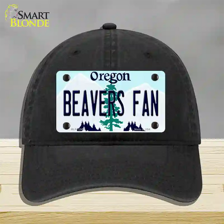 Beavers Fan Novelty License Plate Hat Unconstructed Cotton / Black