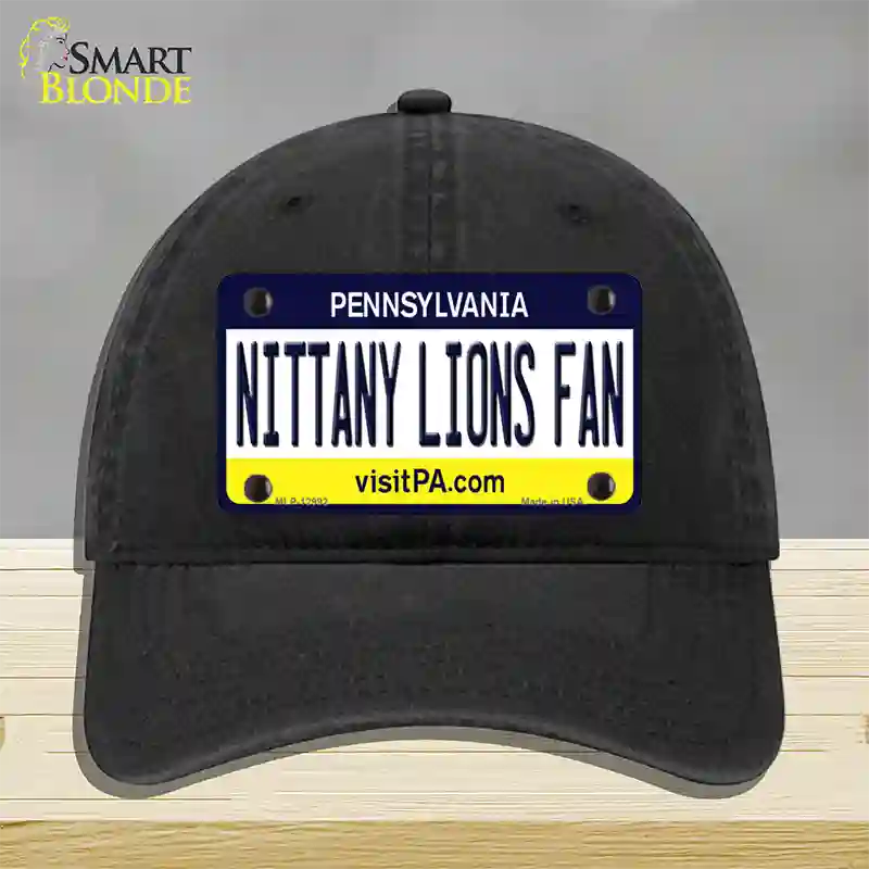 Nittany Lions Fan Novelty License Plate Hat Unconstructed Cotton / Black