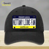 Nittany Lions Fan Novelty License Plate Hat Unconstructed Cotton / Black