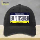 Go Pittsburgh Novelty License Plate Hat Unconstructed Cotton / Black