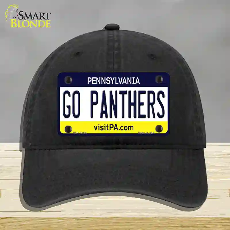 Go Panthers Novelty License Plate Hat Unconstructed Cotton / Black