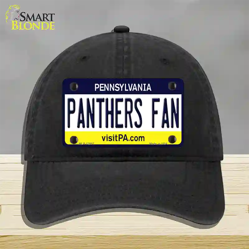 Panthers Fan Novelty License Plate Hat Unconstructed Cotton / Black