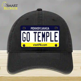 Go Temple Novelty License Plate Hat Unconstructed Cotton / Black