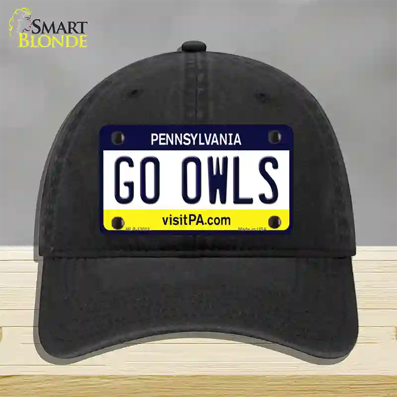 Go Owls Novelty License Plate Hat Unconstructed Cotton / Black