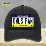 Owls Fan Novelty License Plate Hat Unconstructed Cotton / Black