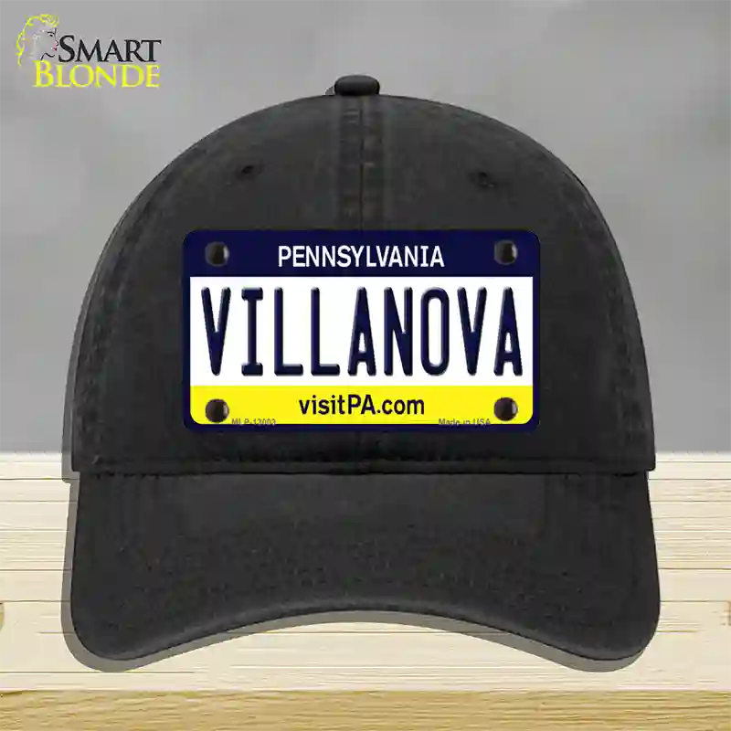 Villanova Novelty License Plate Hat Unconstructed Cotton / Black