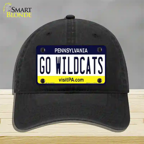 Go Wildcats Pennsylvania Novelty License Plate Hat Unconstructed Cotton / Black