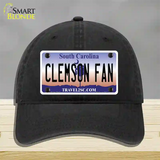 Clemson Fan Novelty License Plate Hat Unconstructed Cotton / Black