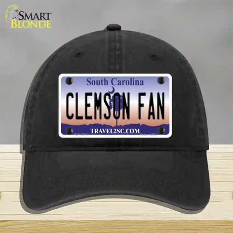 Clemson Fan Novelty License Plate Hat Unconstructed Cotton / Black