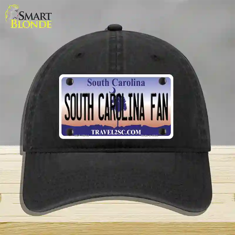 South Carolina Fan Novelty License Plate Hat Unconstructed Cotton / Black