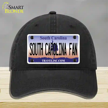 South Carolina Fan Novelty License Plate Hat Unconstructed Cotton / Black