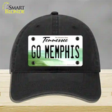 Go Memphis Novelty License Plate Hat Unconstructed Cotton / Black