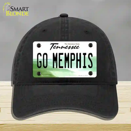 Go Memphis Novelty License Plate Hat Unconstructed Cotton / Black