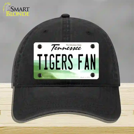 Tennessee Plate Tigers Fan Novelty License Plate Hat Unconstructed Cotton / Black