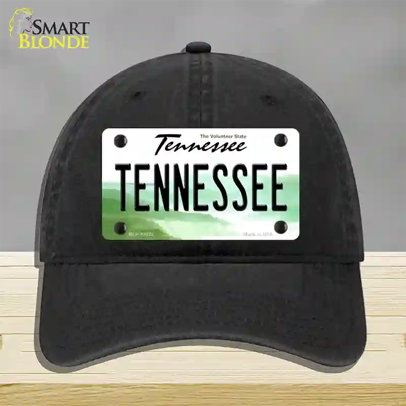 Tennessee Novelty License Plate Hat Unconstructed Cotton / Black