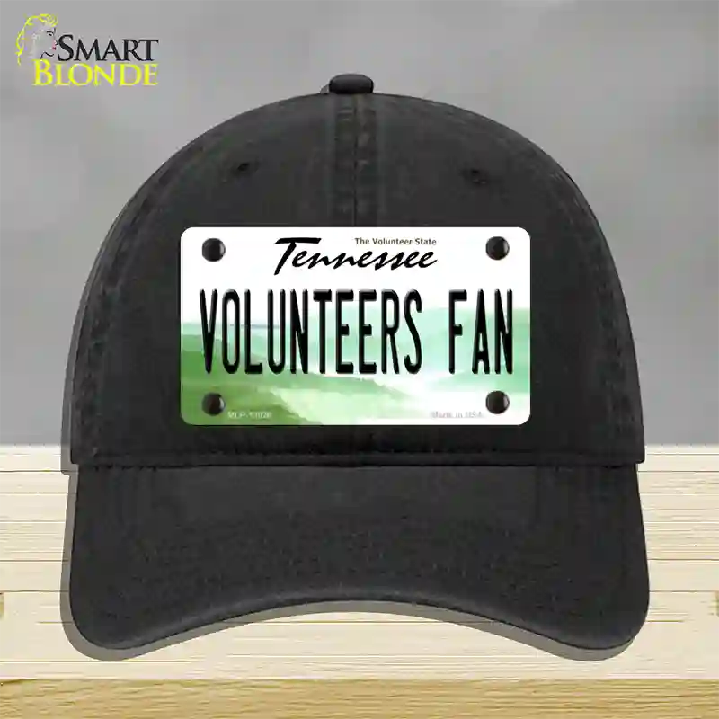 Volunteers Fan Novelty License Plate Hat Unconstructed Cotton / Black