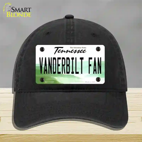 Vanderbilt Fan Novelty License Plate Hat Unconstructed Cotton / Black