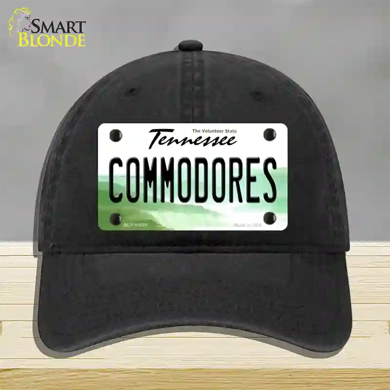 Commodores Novelty License Plate Hat Unconstructed Cotton / Black