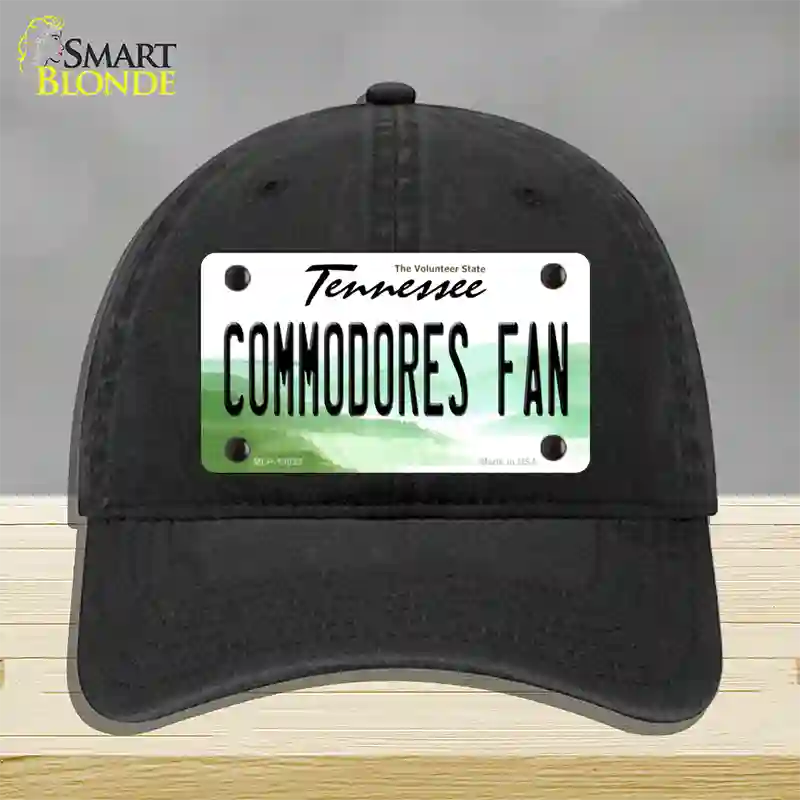 Commodores Fan Novelty License Plate Hat Unconstructed Cotton / Black