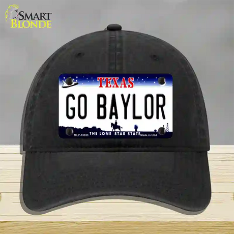 Go Baylor Novelty License Plate Hat Unconstructed Cotton / Black