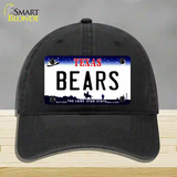 Bears Novelty License Plate Hat Unconstructed Cotton / Black