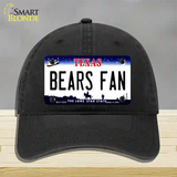 Bears Fan Novelty License Plate Hat Unconstructed Cotton / Black