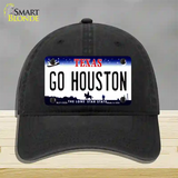 Go Houston Novelty License Plate Hat Unconstructed Cotton / Black