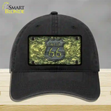 Route 66 Camouflage Novelty License Plate Hat Unconstructed Cotton / Black