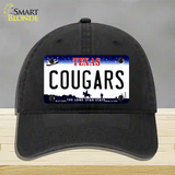 Cougars Novelty License Plate Hat Unconstructed Cotton / Black