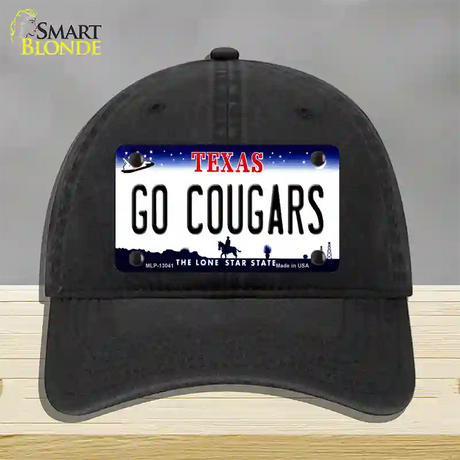 Go Cougars Novelty License Plate Hat Unconstructed Cotton / Black