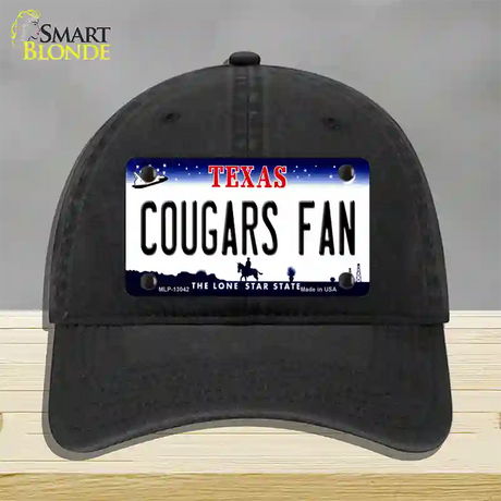 Cougars Fan Novelty License Plate Hat Unconstructed Cotton / Black