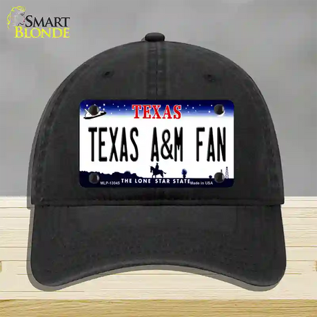 Texas A&M Fan Novelty License Plate Hat Unconstructed Cotton / Black